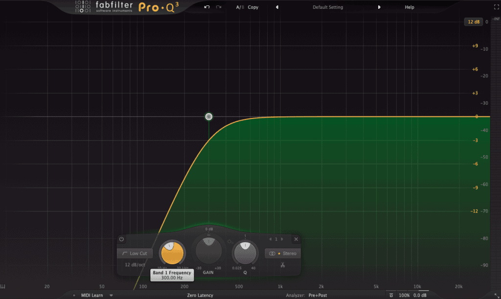 Low End Cut 300hz